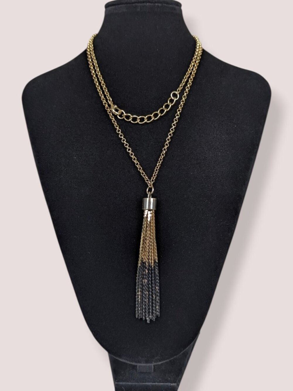 CC Skye Belcher Chain Darkened Tassel Necklace
